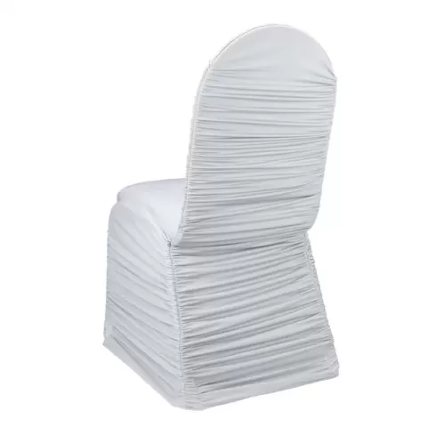 Stuhlhusse gerafft weiss