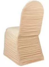 Stuhlhusse Stretch gerafft champagner