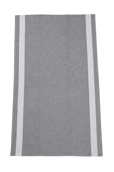 Waffeltuch 50x85cm, schwarz mit weissem Rand