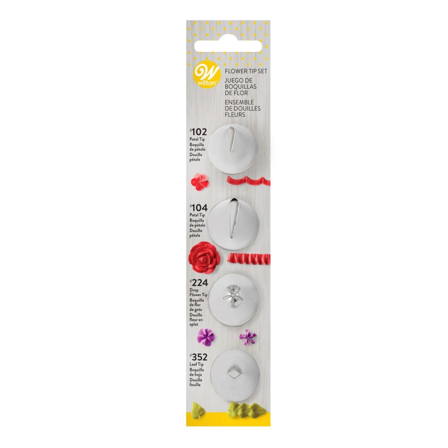 4er Set Spritztüllen Blumen und Blätter