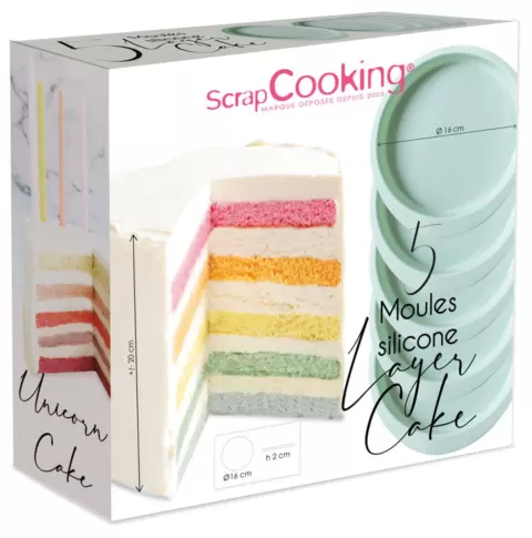 5er Set Backform für Schichtkuchen