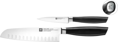 2tlg. All Star Messerset chrome-silber